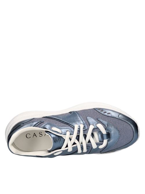 Sneakers Mia Flash in pelle e tessuto microglitter CASADEI | 2J913J0201DENIM