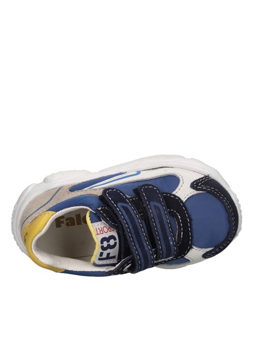 Sneakers in pelle e tessuto FALCOTTO | FALB11225BLU-BIANCO-GRIGIO-GIALLO