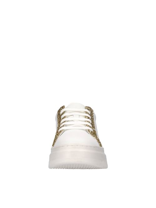 Sneakers in pelle e glitter GAELLE | GACAW01342BIANCO-ORO-ARGENTO