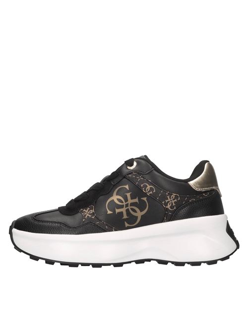 Sneakers in pelle ed ecopelle GUESS | FLPLUCFAL12NERO-ORO