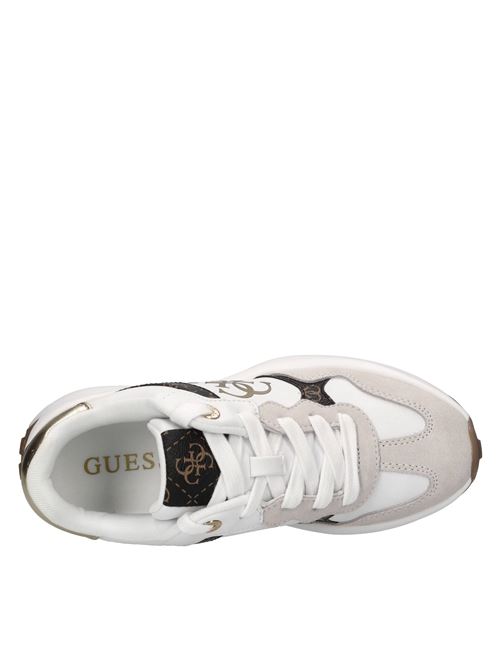 Sneakers in pelle ed ecopelle GUESS | FLPLUCPEL12BIANCO-MERRONE-ORO
