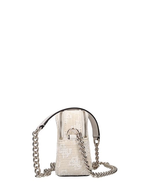 Borsa in tessuto crochet ed ecopelle con ricami 4G logo GUESS | HWAL931814BIANCO