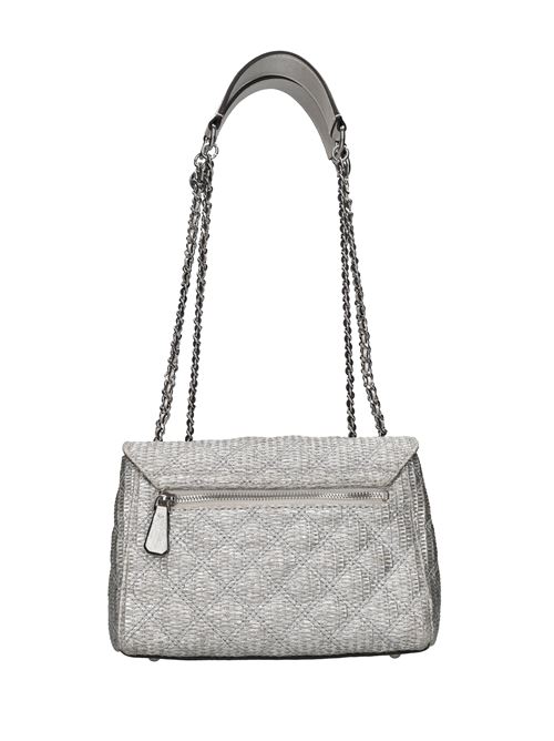 Borsa in ecopelle e rafia GUESS | HWQM9673200ARGENTO