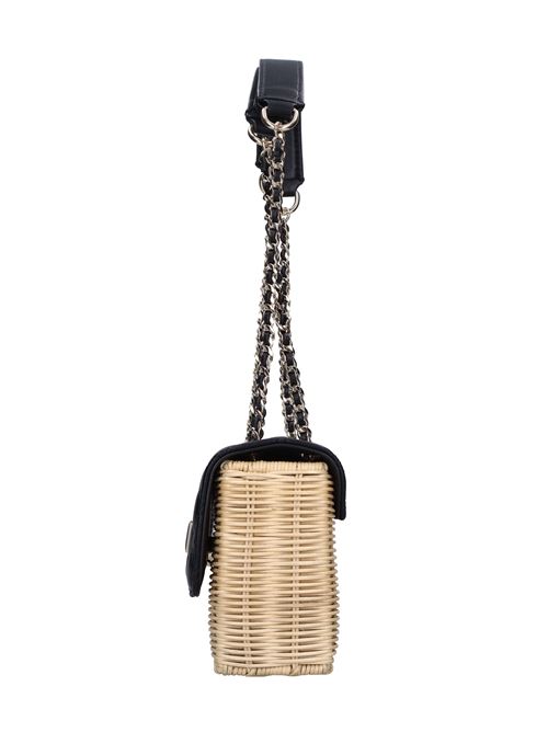 Borsa in ecopelle e midollino GUESS | HWSQ8748170NERO