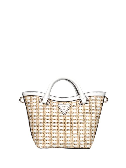 Borsa in ecopelle e rafia GUESS | HWWG964775NATURALE-BIANCO