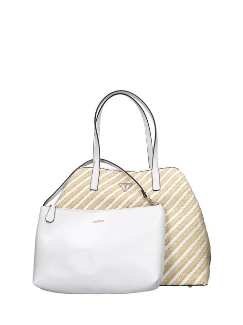 Borsa in rafia tessuto ed ecopelle GUESS | HWWS931829NATURALE-BIANCO