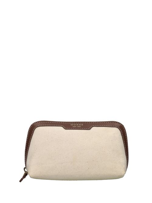 Beauty case in ecopelle e tessuto GUESS | PW7449P4361COGNAC