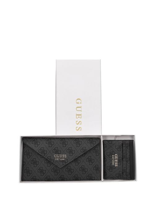 Gift box con portafoglio e portacarte in ecopelle GUESS | TWX9531061CARBONE