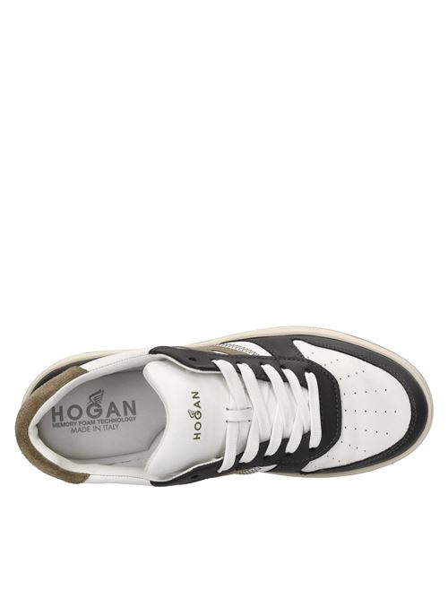 Sneakers in pelle HOGAN | HXM6300EU50ODZ834LBIANCO-NERO-MARRONE