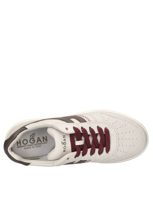 Sneakers in pelle HOGAN | HXM6300EU50QDA413LBIANCO-MARRONE