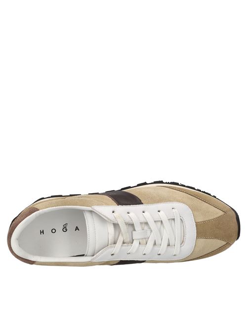 Sneakers in pelle e camoscio HOGAN | HXW6710FL70TQ80VC8MARRONE-BIANCO