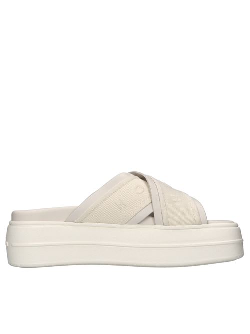 Mules in pelle e tessuto HOGAN | HXW6800FO10LE9B013BEIGE