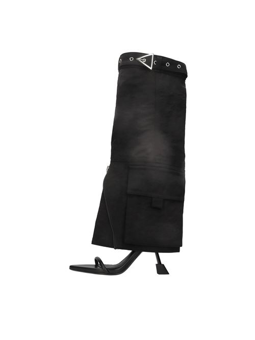 Sandali in pelle con risvolto in tessuto tecnico IACHI/ARAIA | I010-TNERO