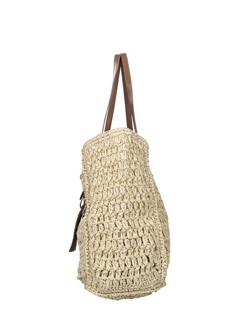 Borsa in paglia naturale e pelle LANCASTER | 518-034CAMMELLO
