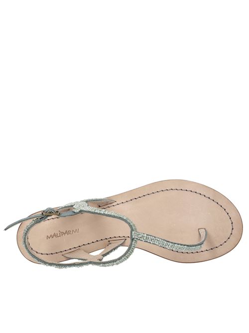 Sandali flat infradito in tessuto con ricamo di perline MALIPARMI | S4/SA0069-91069AZZURRO
