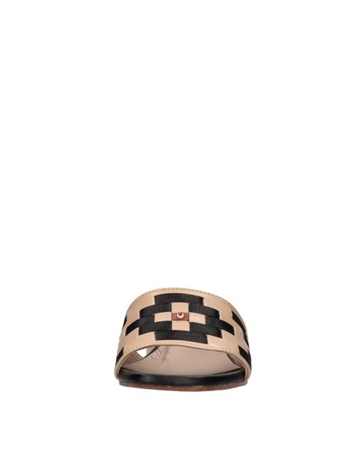 Mules in pelle e tessuto MALIPARMI | S4/SA0965BEIGE-NERO