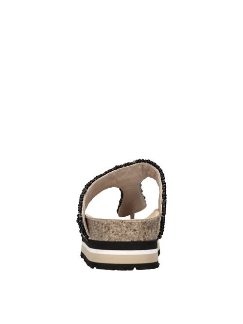Mules in tessuto e perline MALIPARMI | S4/SJ0257-90887NERO-BIANCO-BEIGE