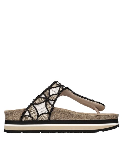 Mules in tessuto e perline MALIPARMI | S4/SJ0257-90887NERO-BIANCO-BEIGE