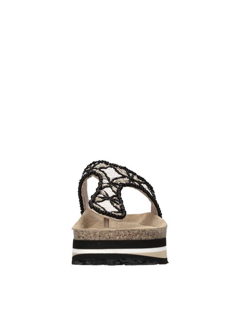 Mules in tessuto e perline MALIPARMI | S4/SJ0257-90887NERO-BIANCO-BEIGE