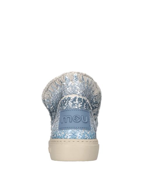 Stivaletti in paillettes con profilo in tessuto MOU | MU.SW411014GAZZURRO