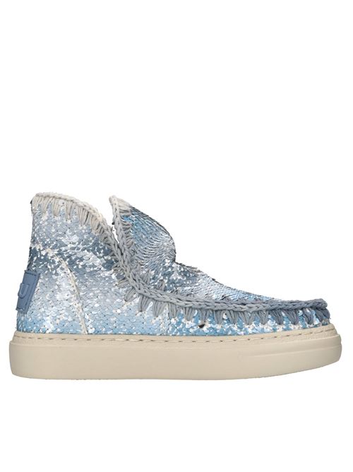 Stivaletti in paillettes con profilo in tessuto MOU | MU.SW411014GAZZURRO