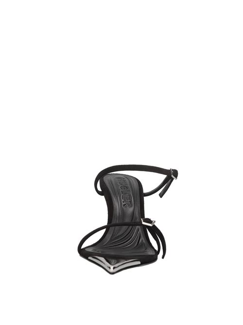 Mules Strappy in camoscio MUGLER | MUSS24SC014_TL001NERO