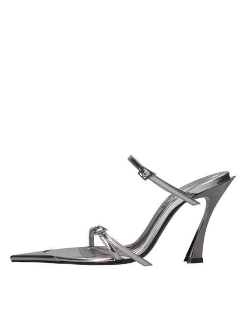 Sandali Strappy in pelle MUGLER | MUWFW2425SC014_CM054ARGENTO