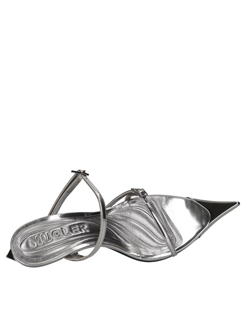 Sandali Strappy in pelle MUGLER | MUWFW2425SC014_CM054ARGENTO