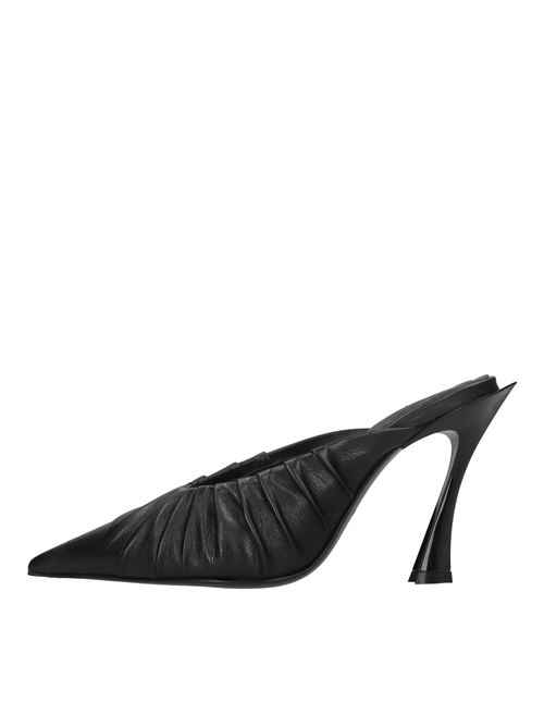 Mules Draped in pelle MUGLER | MUWFW26FS194_TL001NERO