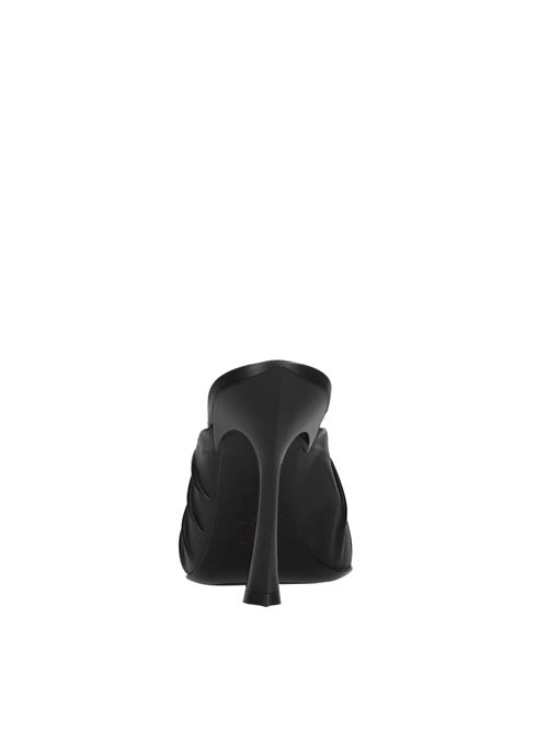 Mules Draped in pelle MUGLER | MUWFW26FS194_TL001NERO