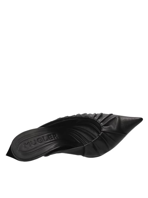 Mules Draped in pelle MUGLER | MUWFW26FS194_TL001NERO
