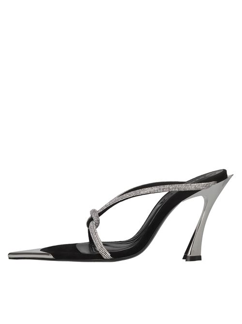 Mules Bombe in camoscio e strass MUGLER | MUWSS25SC141_SC015NERO