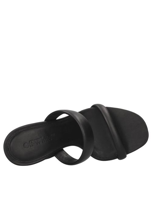 Mules Tonal Meteor Block in pelle OFF-WHITE | OWIJ029F23LEA0031010NERO