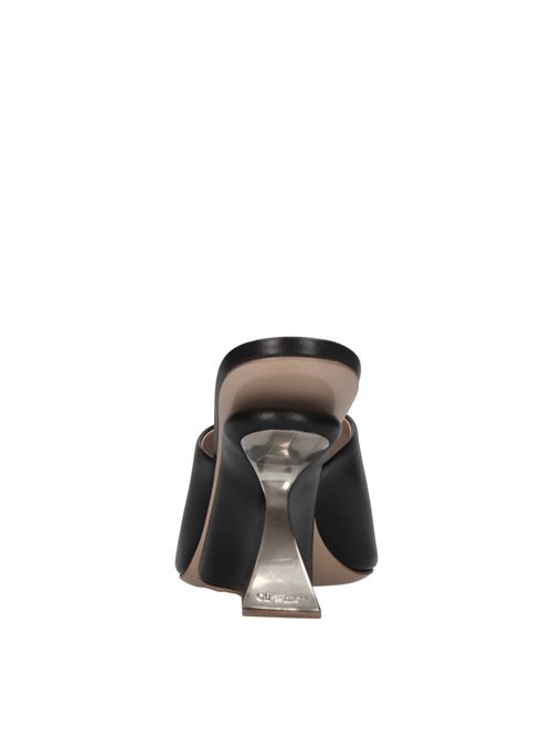 Mules Jug Wedge in pelle OFF-WHITE | OWIJ042S24LEA0011010NERO