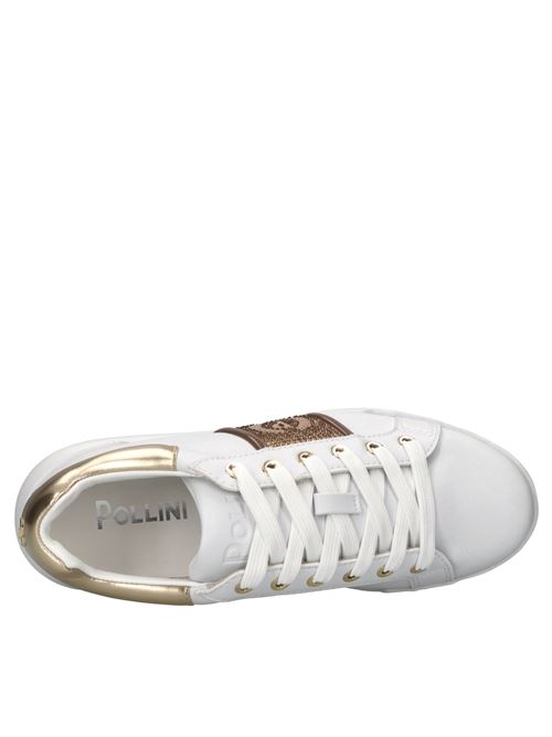 Sneakers in ecopelle POLLINI | SA15034G0LXC110ABIANCO-MARRONE-ORO