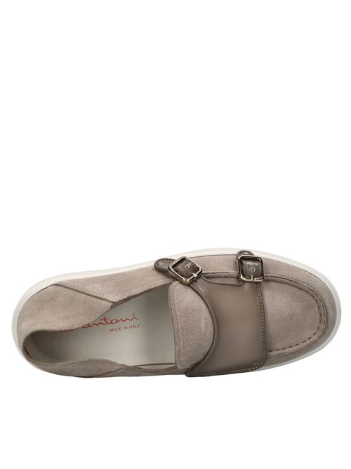 Mocassini in pelle e camoscio SANTONI | MBCD21861BARCEGCE82BEIGE