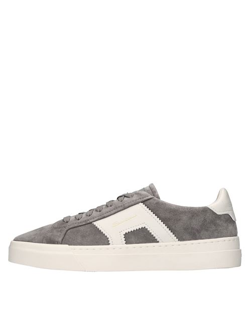 Snekares in camoscio e pelle SANTONI | MBGT21870PNNGJARG45GRIGIO-BIANCO