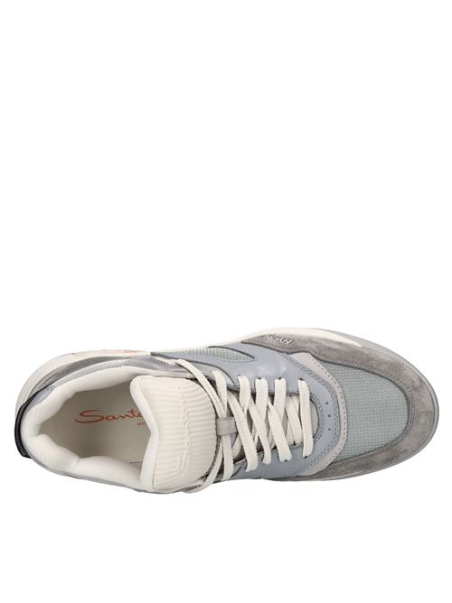 Sneakers in pelle,camoscio e tessuto SANTONI | MBHR21918BGRHBUTG45GRIGIO-AZZURRO-NERO