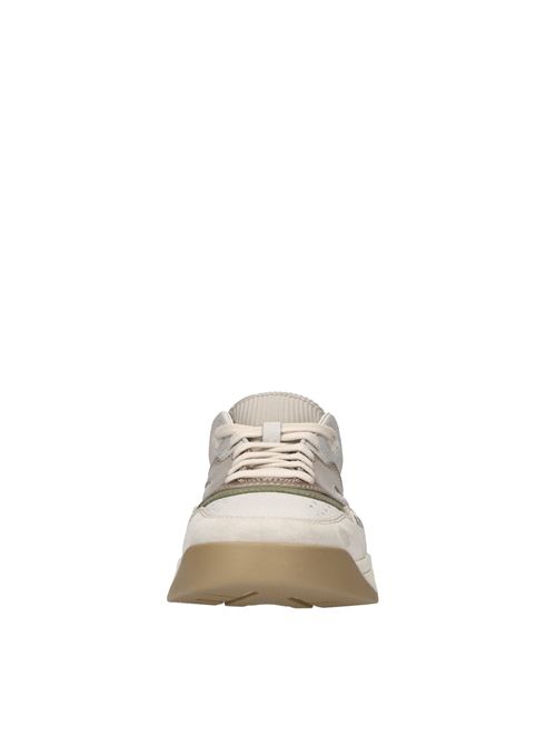 Sneakers in pelle e camoscio SANTONI | MBHR21966PMICEAGE10BIANCO-MARRONE-VERDE