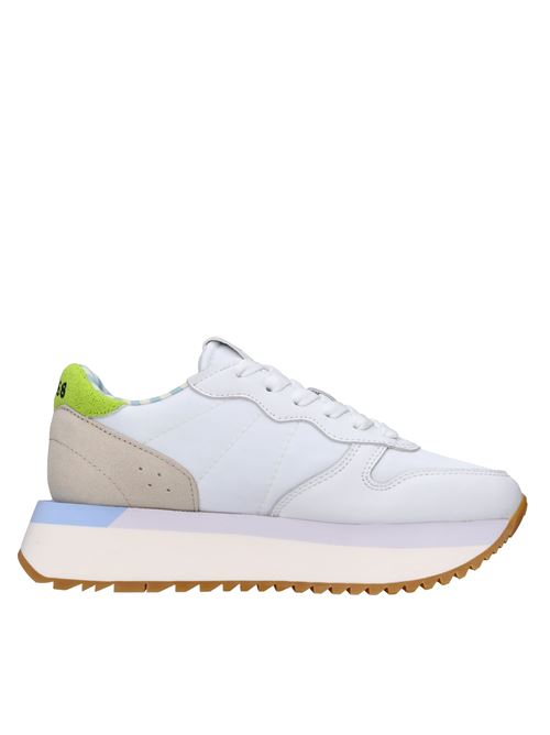 Sneakers in pelle e tessuto SUN68 | Z35215BIANCO-LIME