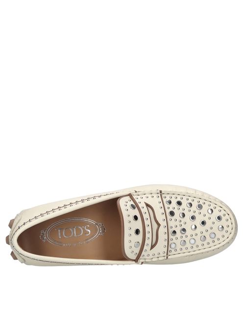 Mocassini in pelle e borchie TOD'S | XXW52K0IC80N6MC016BIANCO