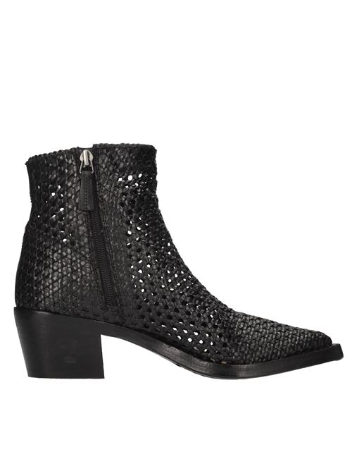 Stivaletti texani in pelle intrecciata ZOLFO | 251-15-65-CHWNERO