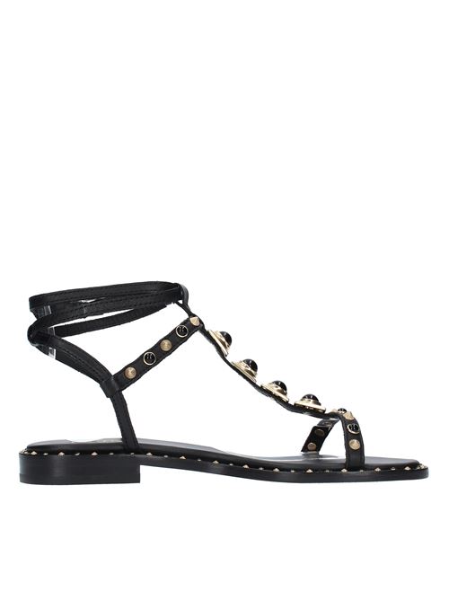 Sandali flat modello PARTY01 in pelle e borchie ASH | PARTY01NERO