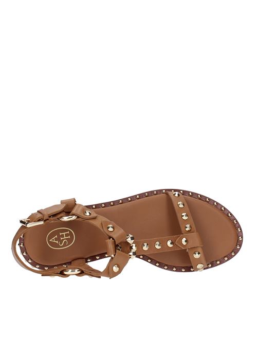 PATSY model flat sandals in leather and studs ASH | PATSY SOFT BRASILCINNAMON