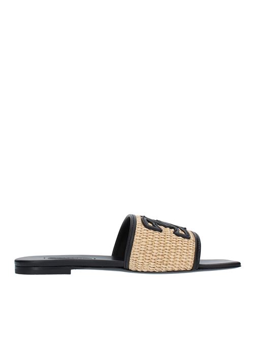 Sandali Flat CASADEI modello PORTOFINO in pelle e raffia CASADEI | 1M359X001NERO