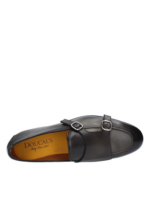 Double buckle moccasins model DU3154PANNUF159NV35 in leather DOUCAL'S | DU3160PANNUF159KOALA