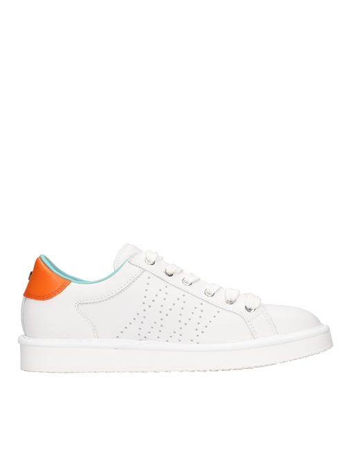 P01 LACE-UP trainers by PANCHIC in leather PANCHIC | P01M013BIANCO-ARANCIO