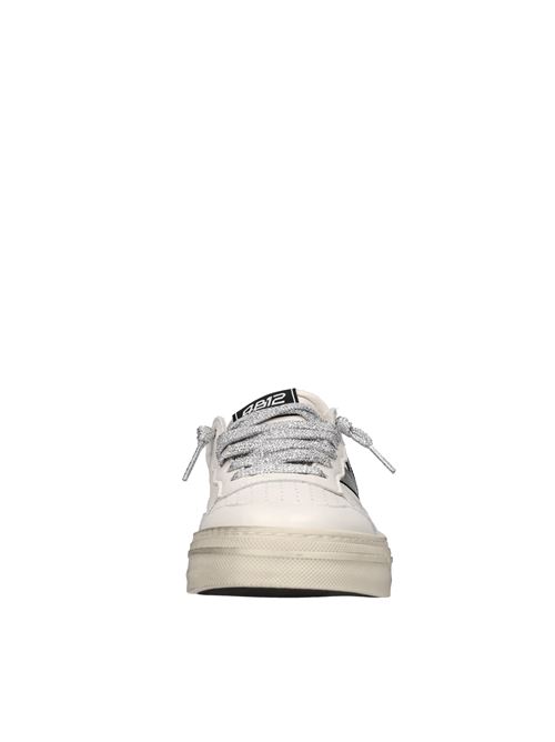Sneakers in pelle 4B12 | HYPER-D4005BIANCO-INOX