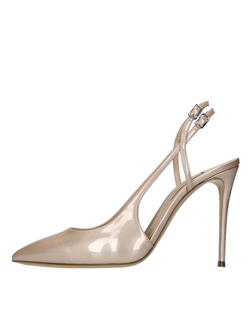 Dècolleté slingback Julia Samurai Double Belts in pelle verniciata CASADEI | 1G669B1001SAMURSABBIA