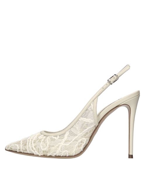 Décolleté slingback Chantilly in pelle e pizzo CASADEI | 1G682B1001T0577LATTE